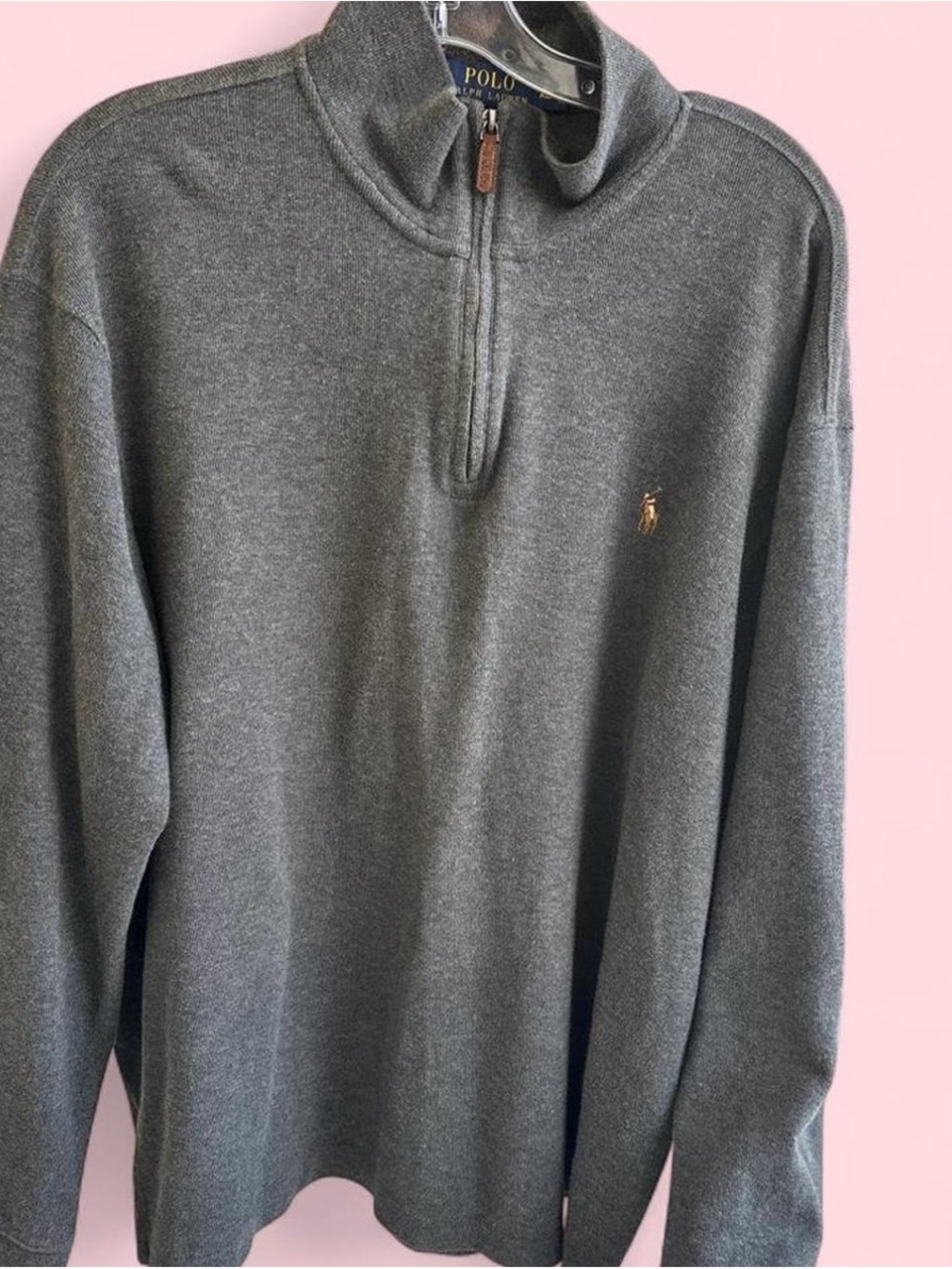 Ralph Lauren Men's Dark Gray Half-Zip Sweater